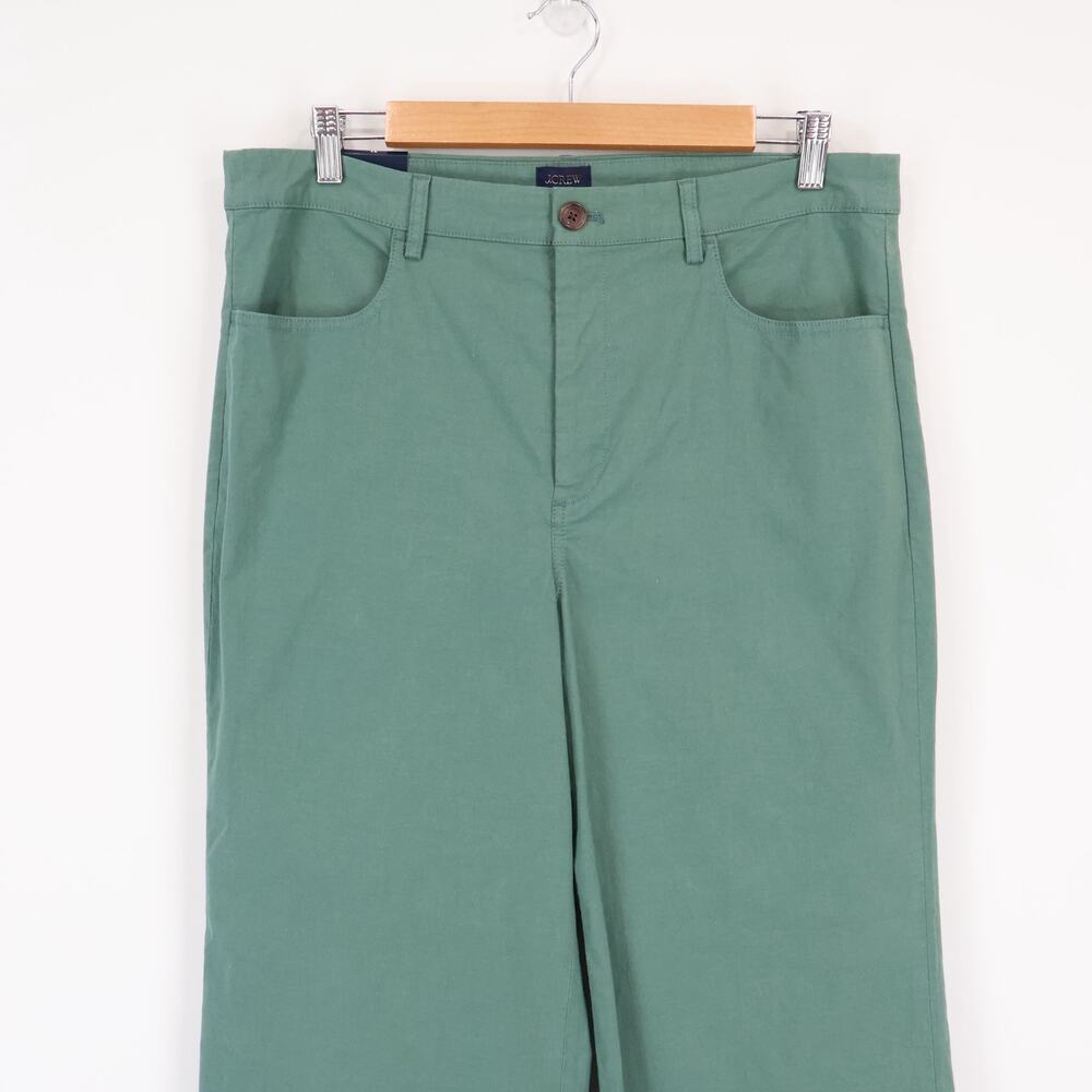 J.Crew Factory Ella Wide Leg Cropped Pant Pale Spinach Green Size 31 NWT - Picture 3 of 9